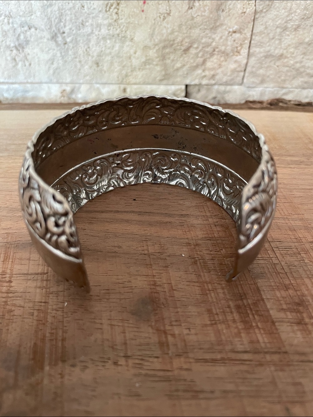 Silver and Brass Bangle Set - Picture 6 of 6